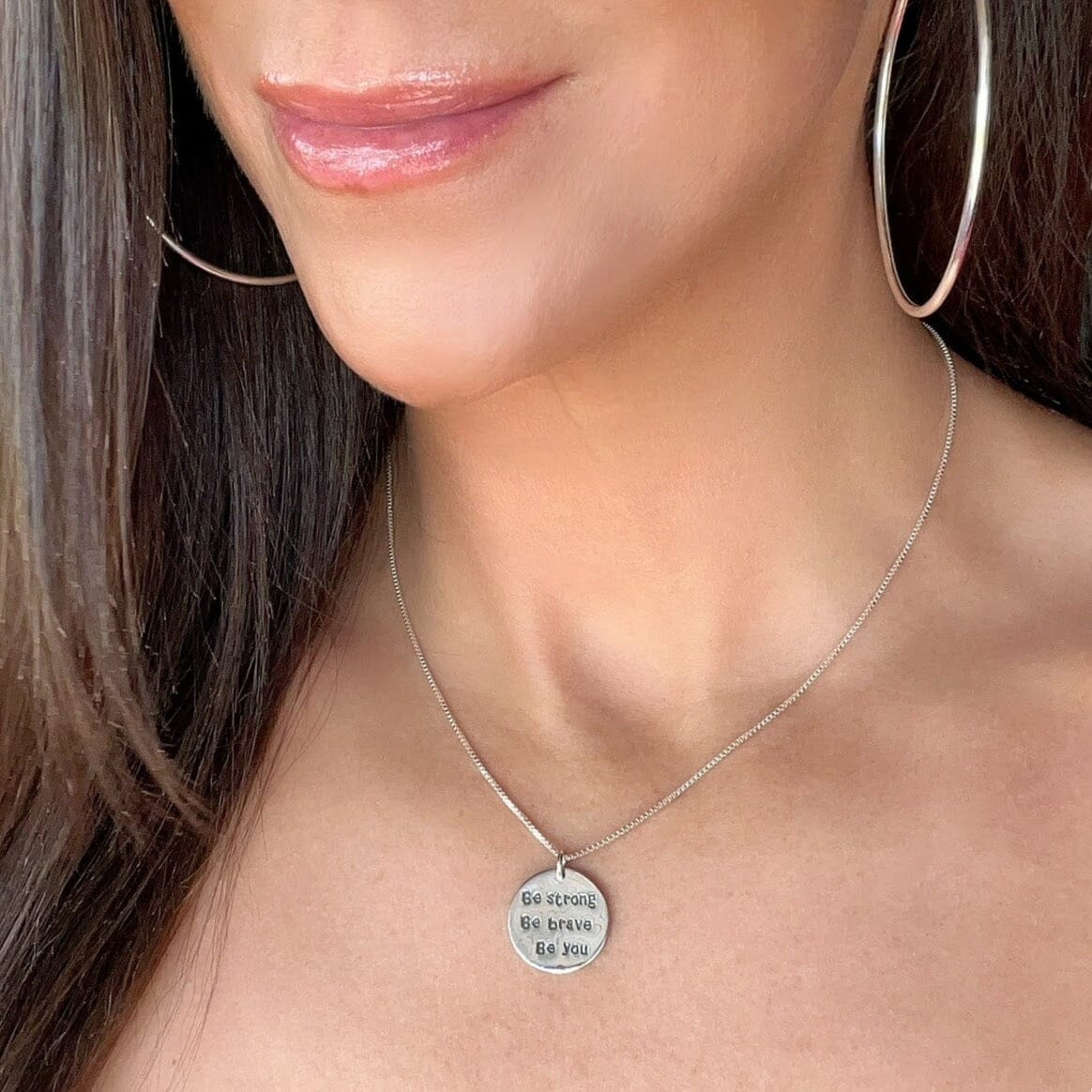 Be Brave Necklace hand-stamped with an empowering message