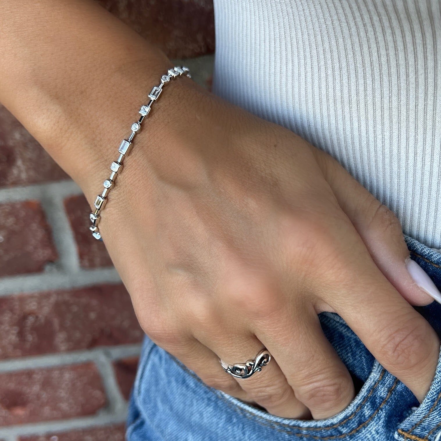 La Te Da Bracelet paired with Lit'l Classy Ring