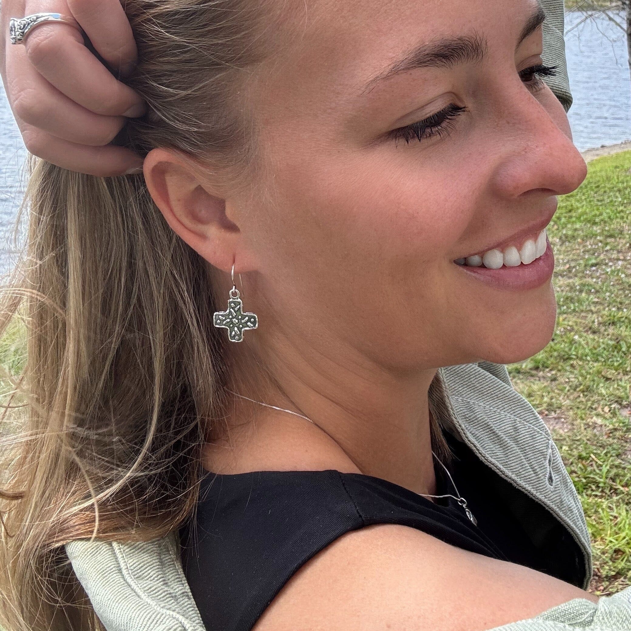 sterling silver christian earrings that dangle - Set Free
