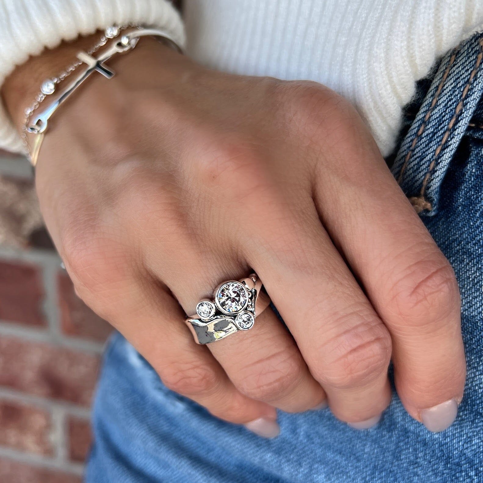 unique sterling silver ring with an asymmetrical design