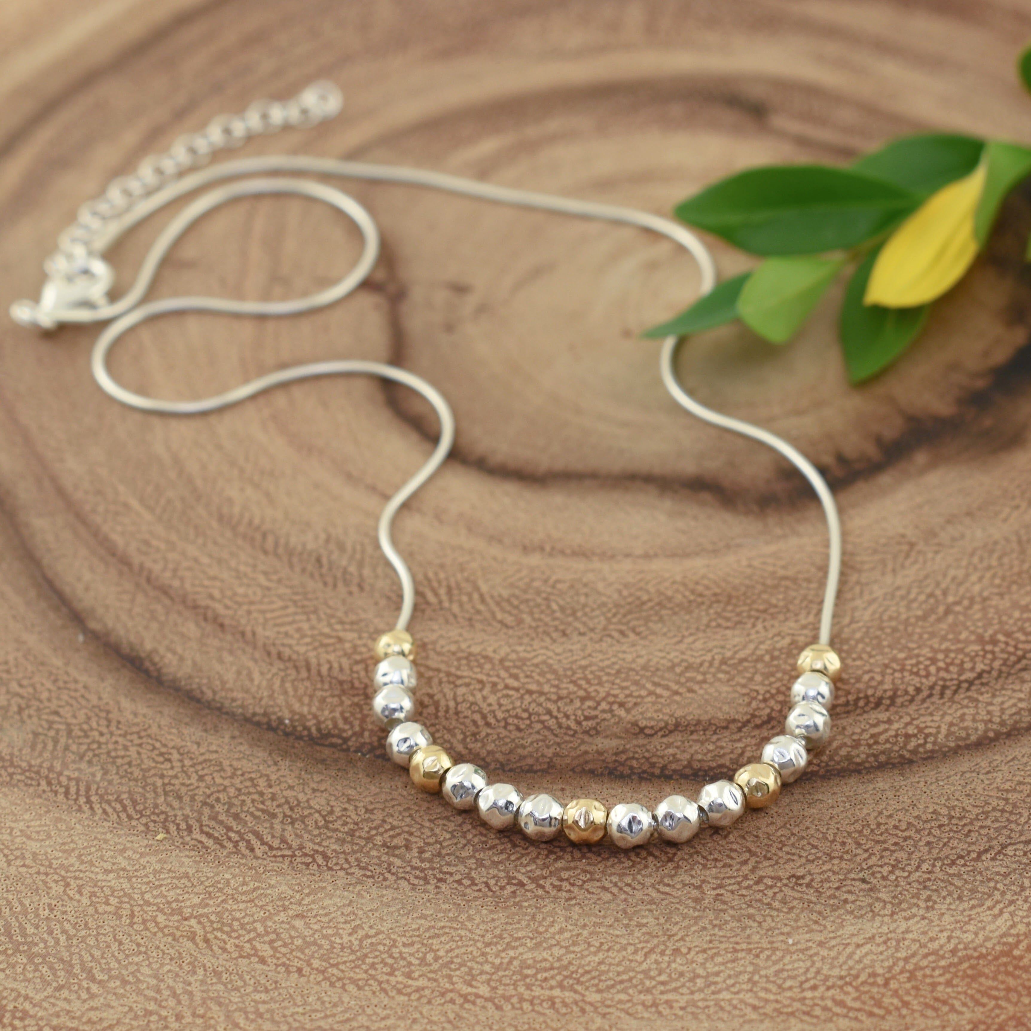Two-tone sterling silver and gold necklace