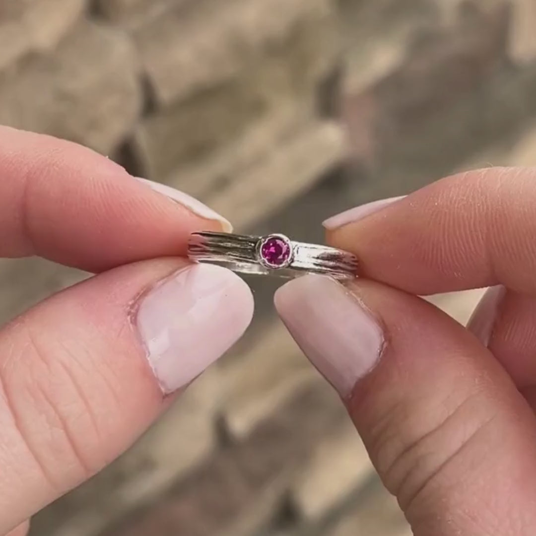 One Stone Stack Ring