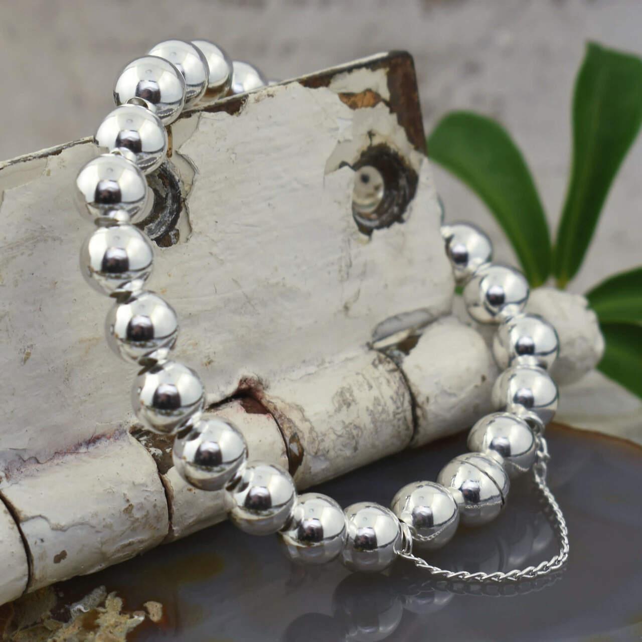 .925 sterling silver ball bracelet