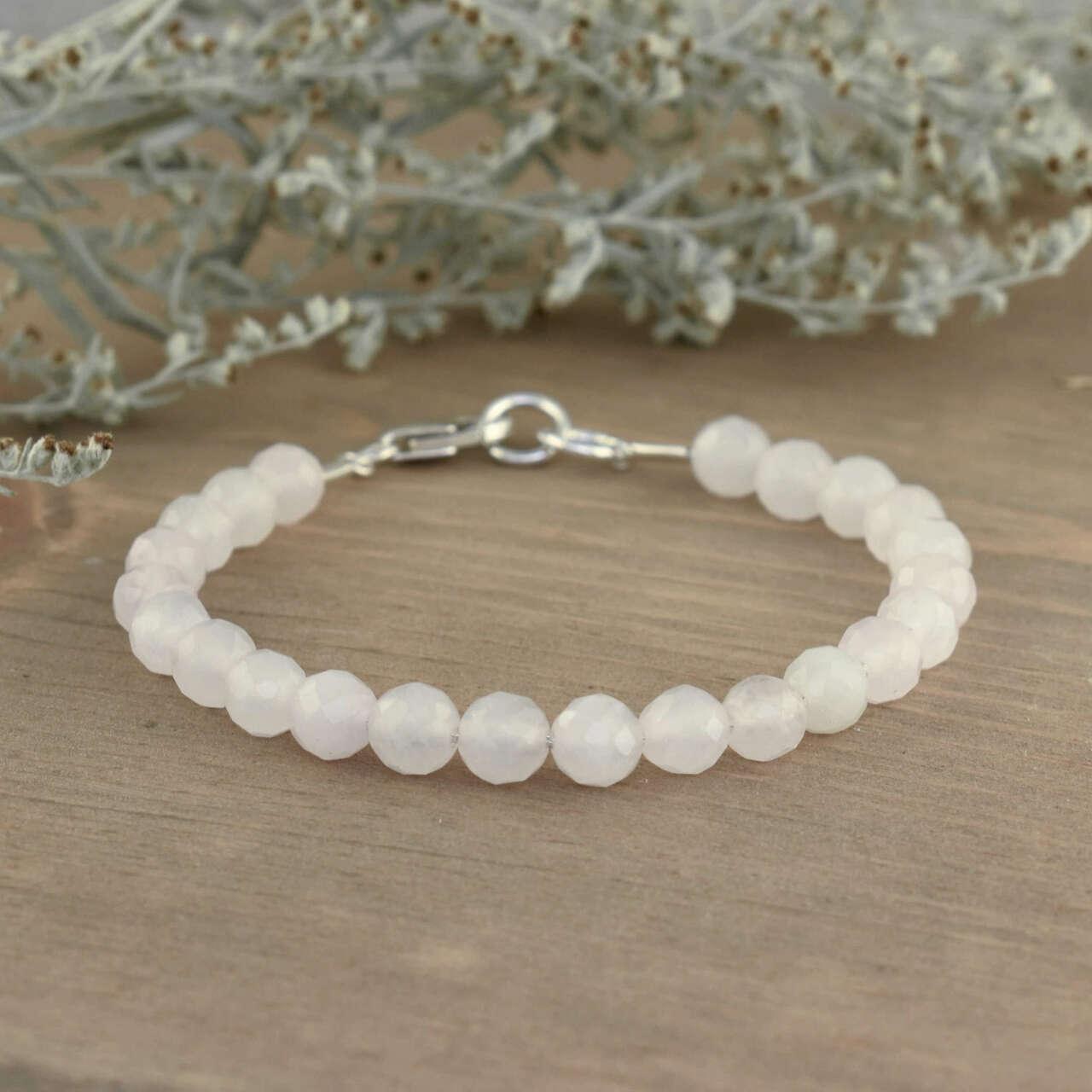 Put'n on the Glitz Bracelet in sterling silver and genuine rose quartz stones