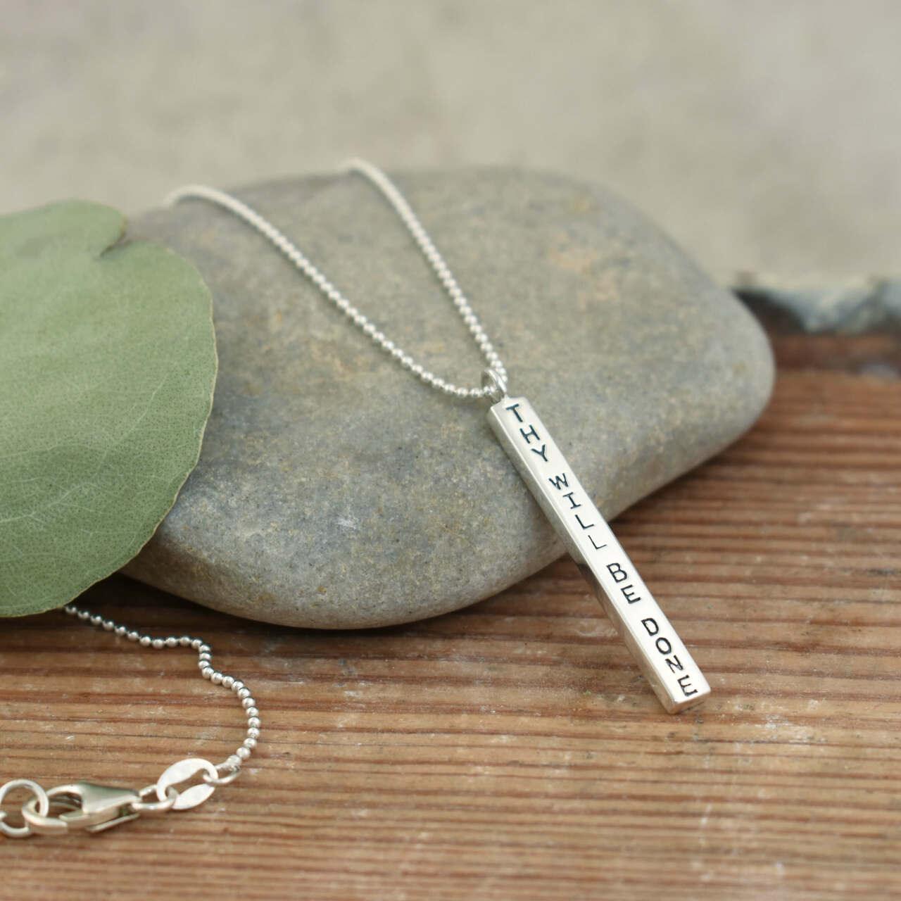 Handcrafted sterling silver Thy Will Be Done Necklace
