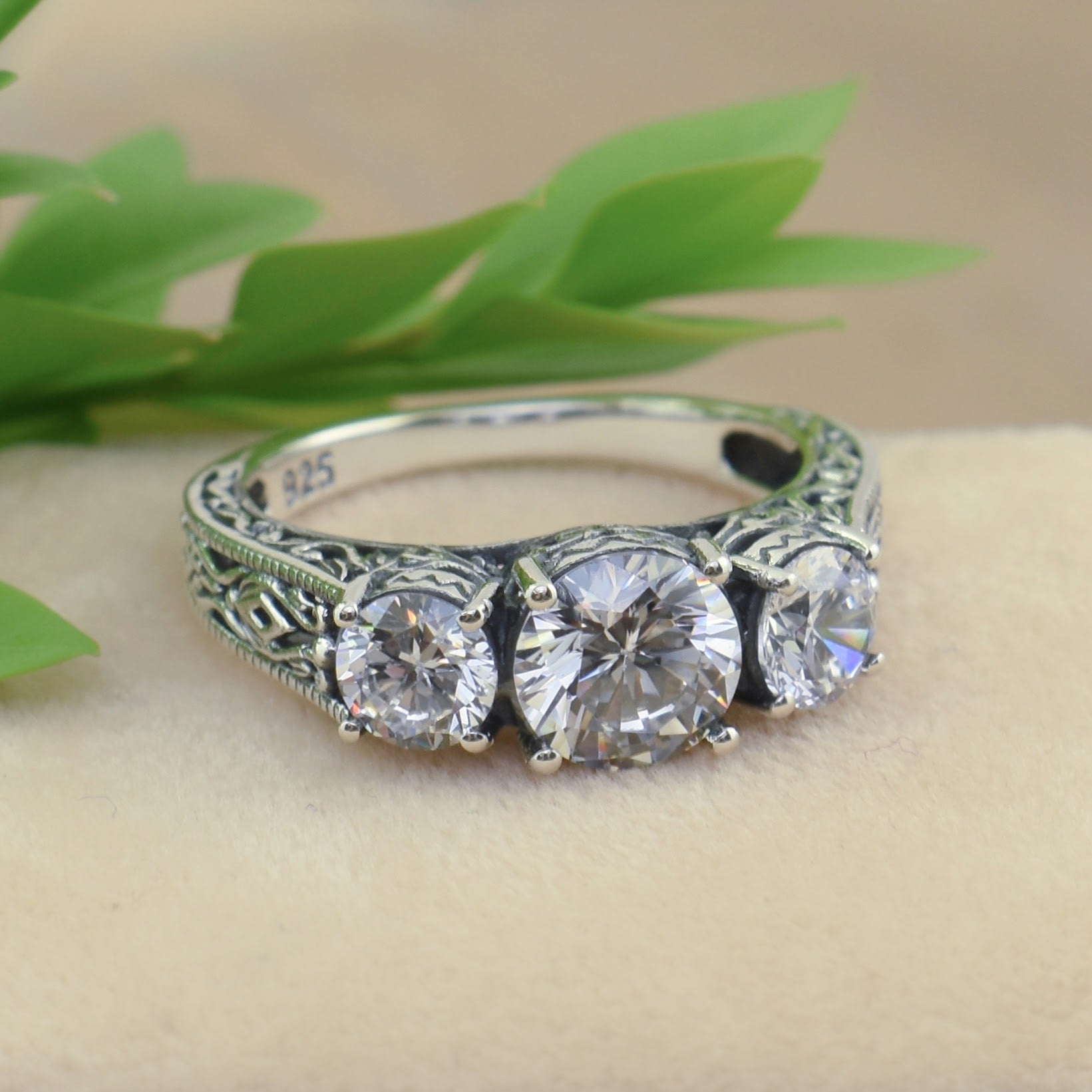 .925 sterling silver vintage ring - Adelaide