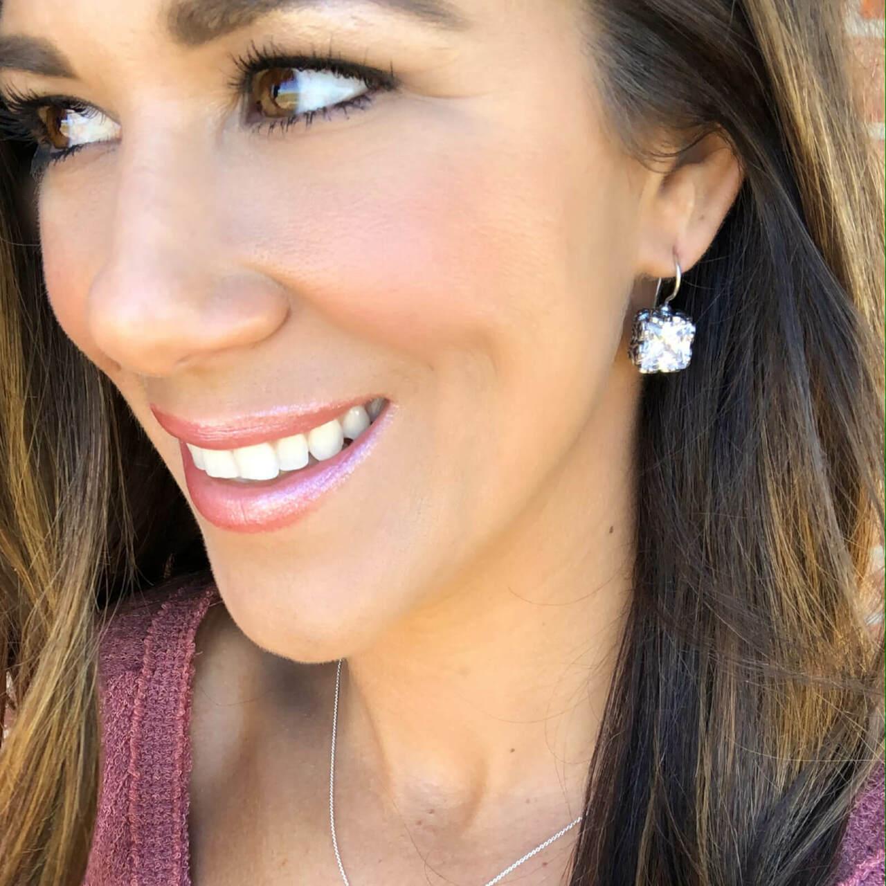 .925 sterling silver and CZ bling earrings Aristocrat