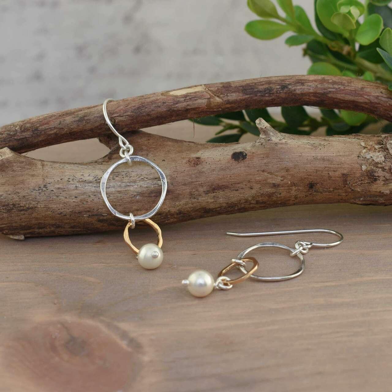 Go For The Gold Earrings in sterling silver and gold vermeil