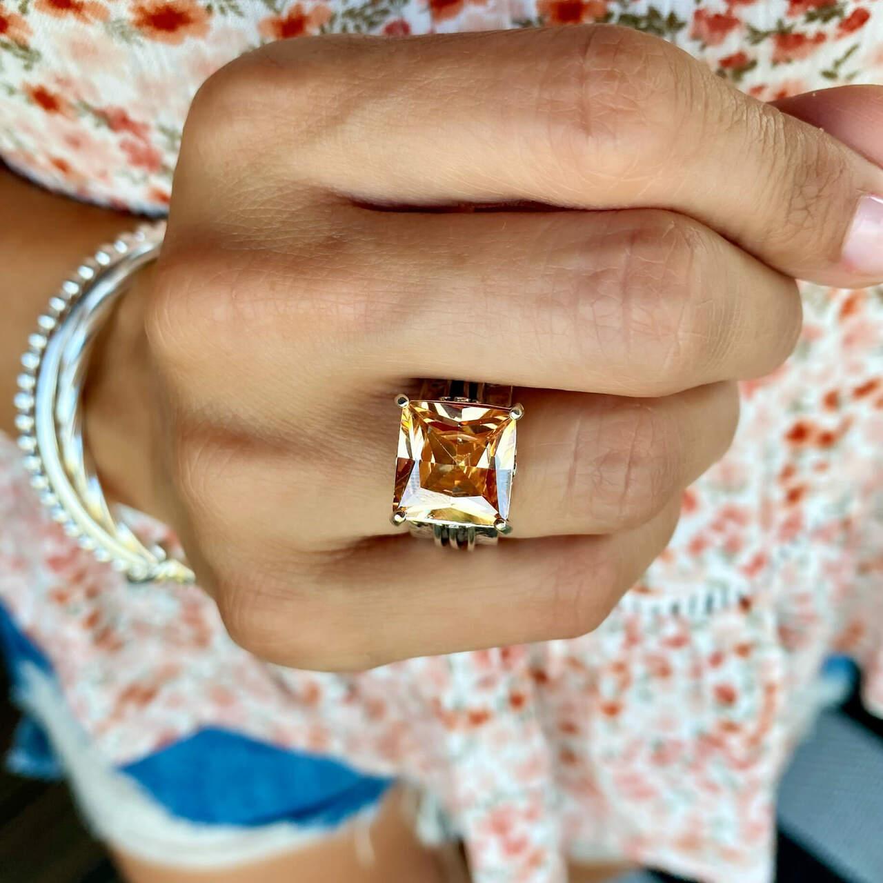 Just Peachy .925 sterling silver bling ring