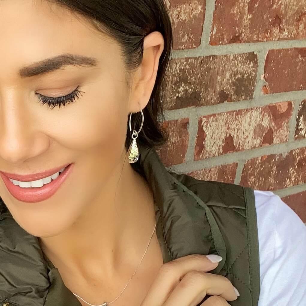 Hammered teardrop earrings