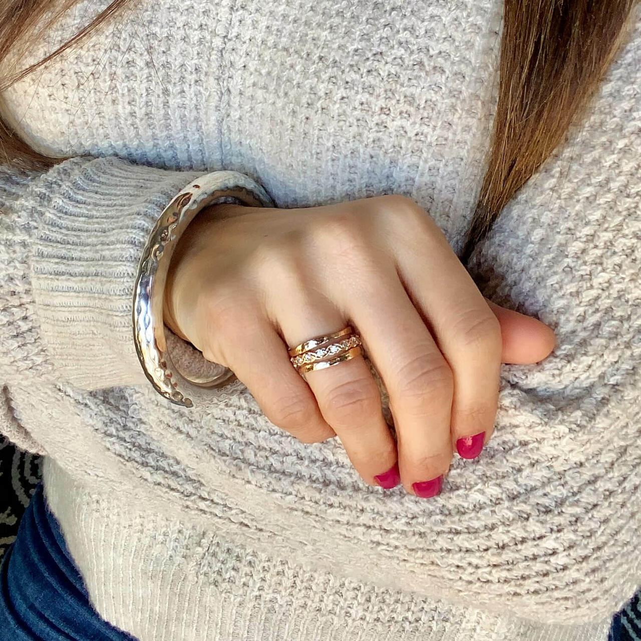Organic Gold Stack Ring - Inspiranza Designs