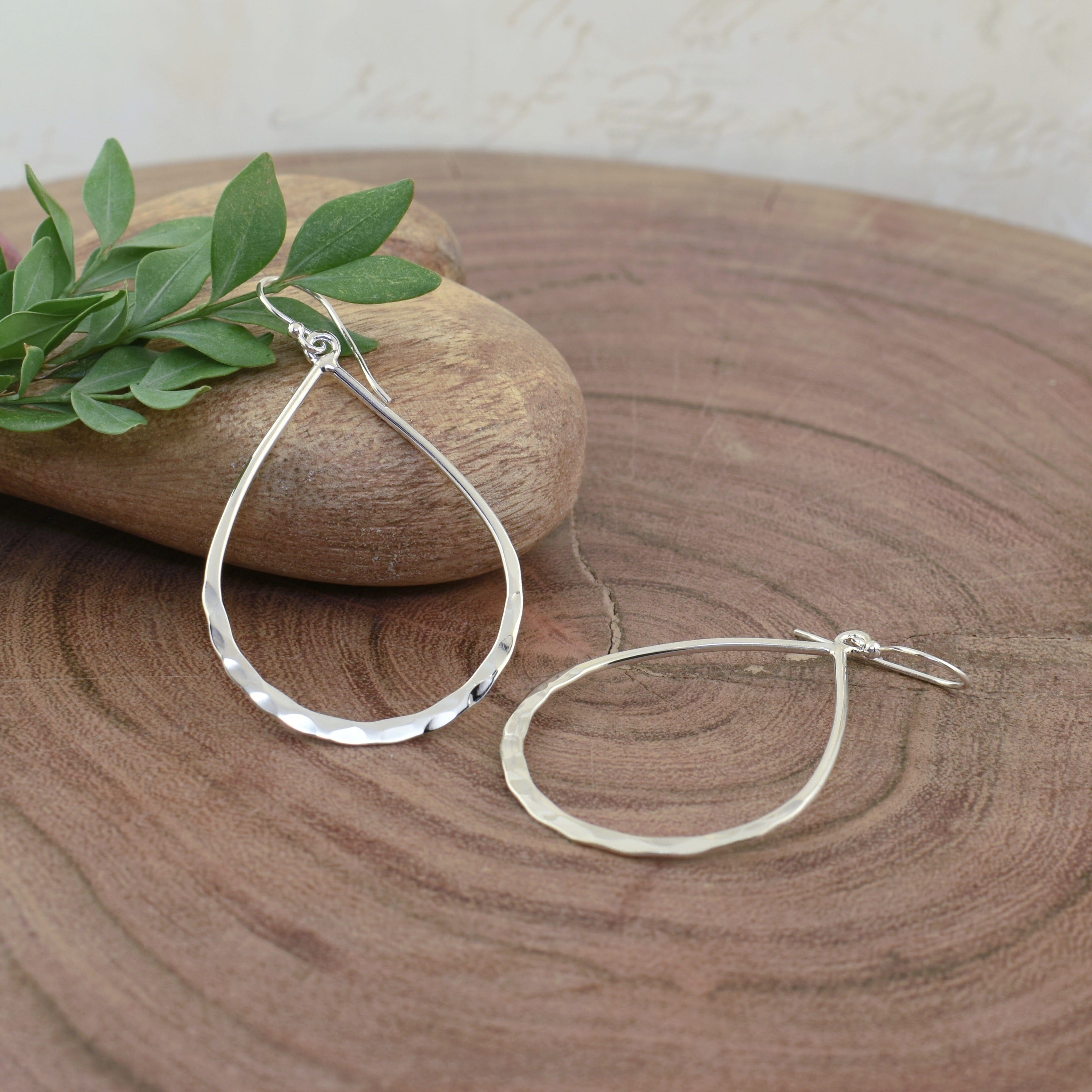 .925 sterling silver teardrop earrings on French wires