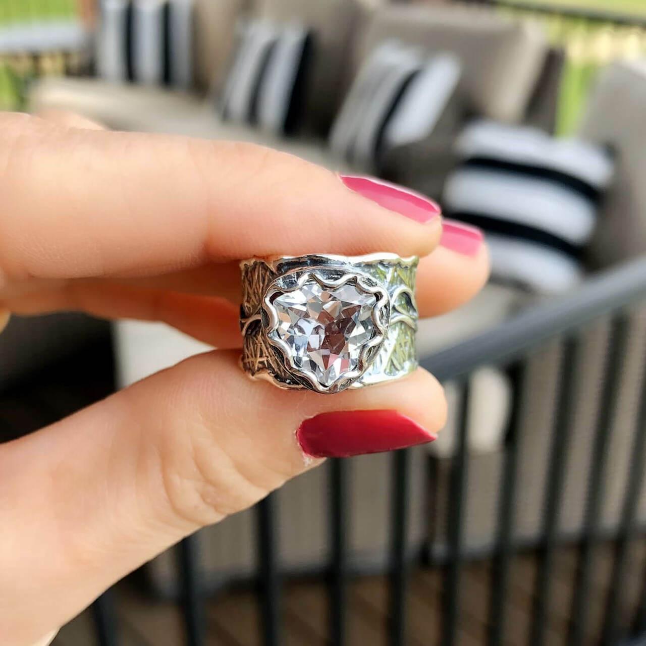 Large topaz stone ring She's a Natural