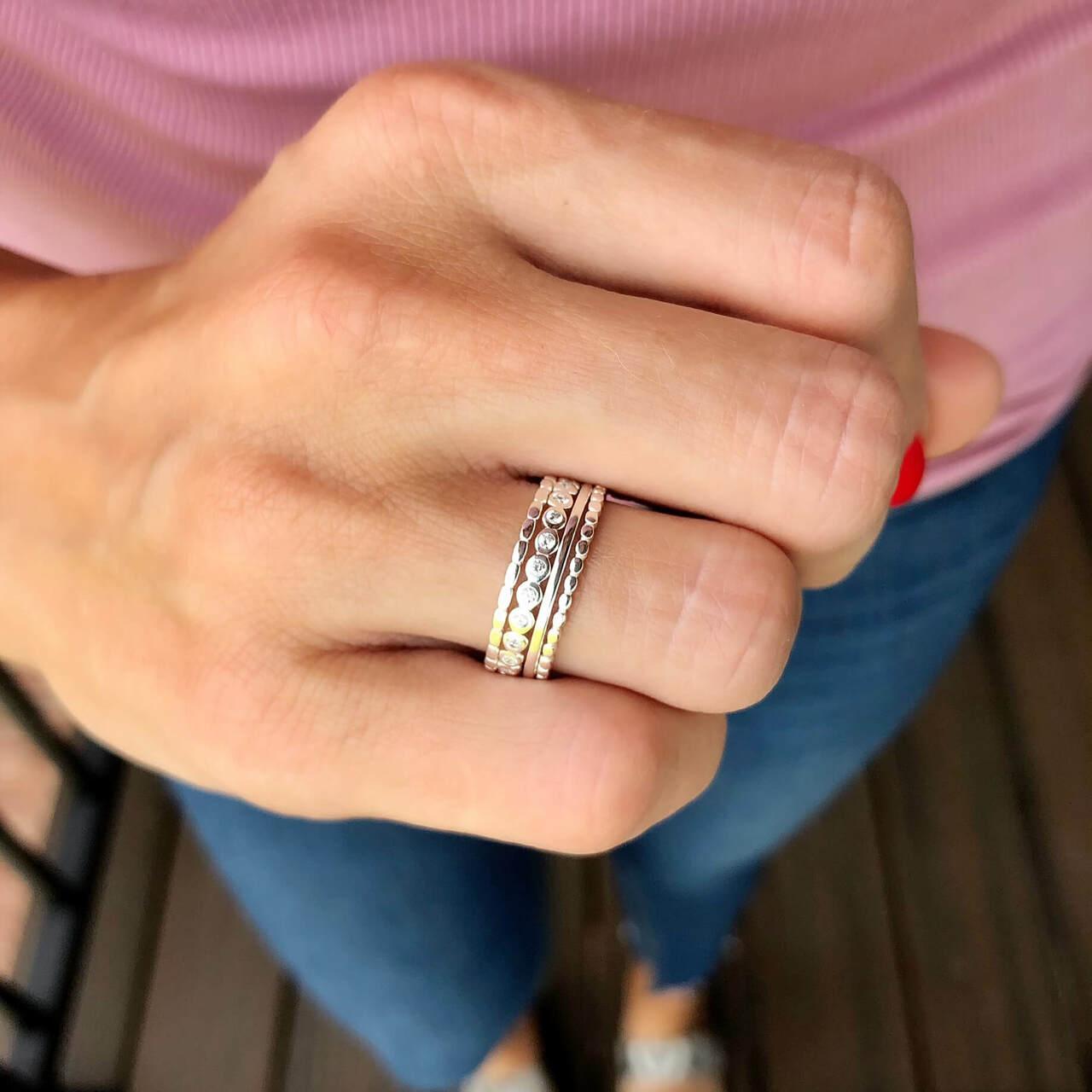 Handcrafted sterling silver stack rings