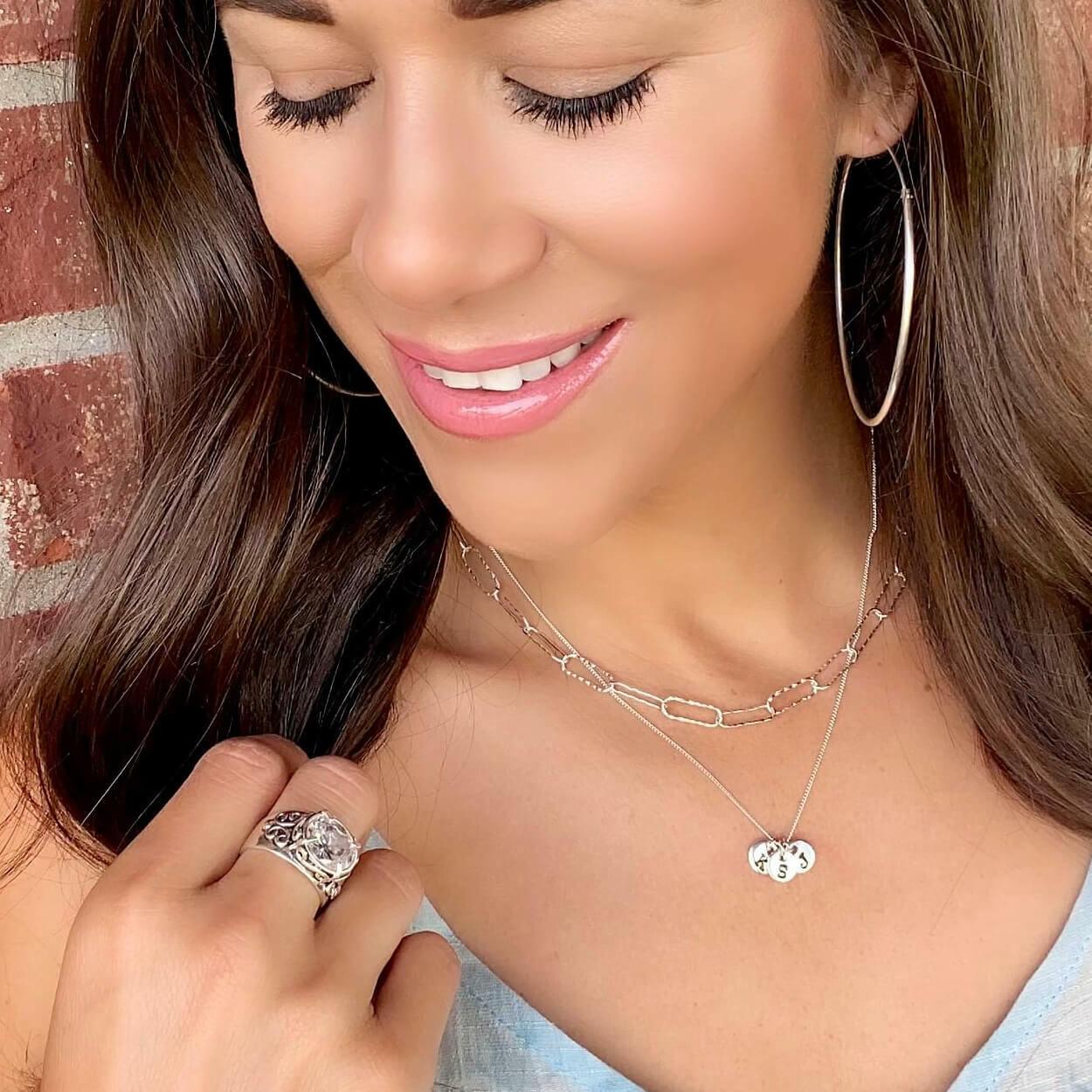 .925 sterling silver personalized necklace with initials