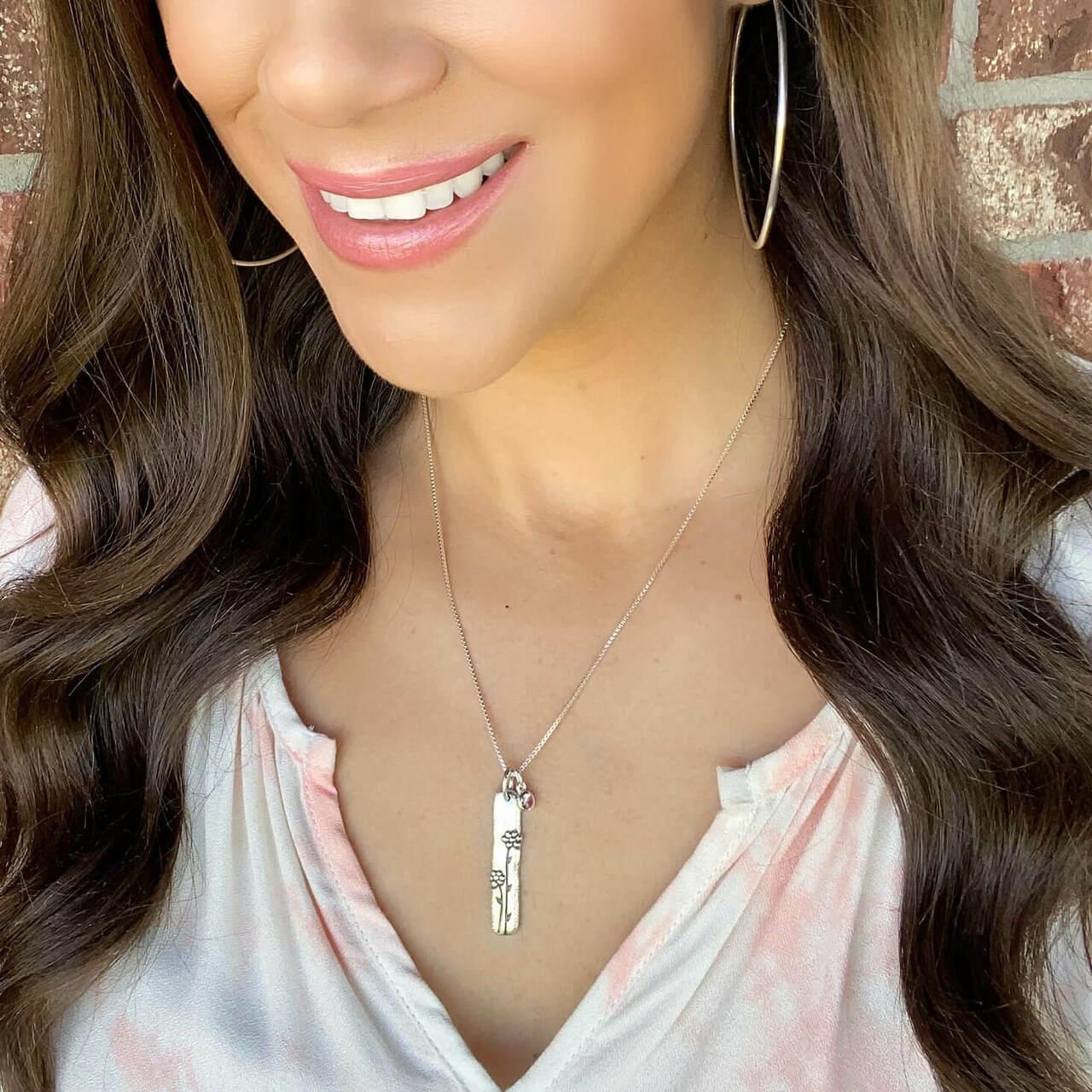 .925 sterling silver You Bloom Necklace with Simply the Best Hoop Earrings